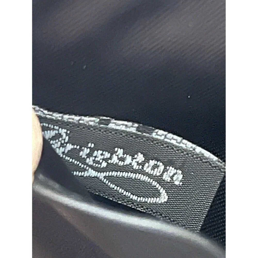 Brighton Black Leather Embroidered & Beaded Compact Wallet Card Case with Snap